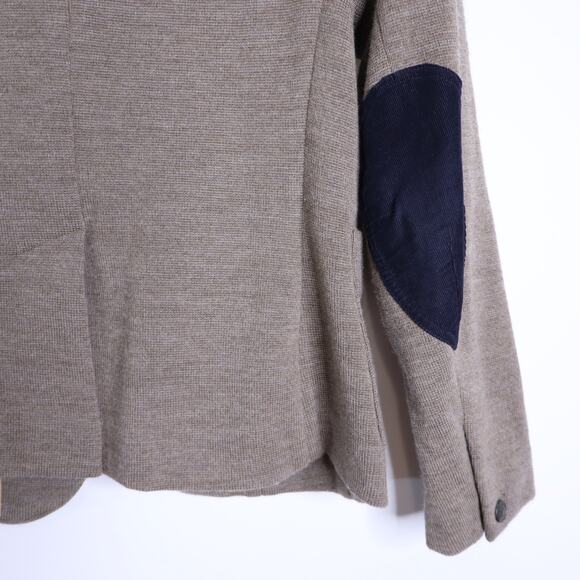 RAG & BONE Fitted Wool Strand Jacket Taupe Elbow Patch Women's M - Picture 10 of 12